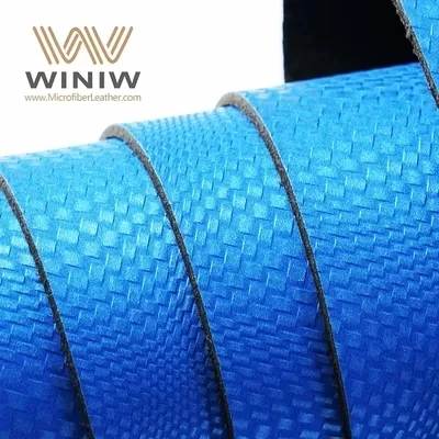 Blå faux mikrofiber læder øvre stofmateriale til sko