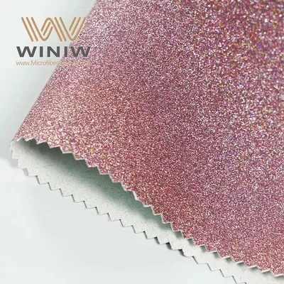 Mikrofiber glitter serie efterligning læder øvre materiale til poser